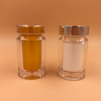 Empty Health Drug Packaging Container Plastic Acrylic Crystal Ps Clear Round Capsule Medicine Pill Bottles 30ml 30cc 1oz