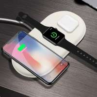 3 in 1 Qi Wireless car Charging Charger Pad Universal 10w Fast Qi Wireless  Leather Wireless Charger